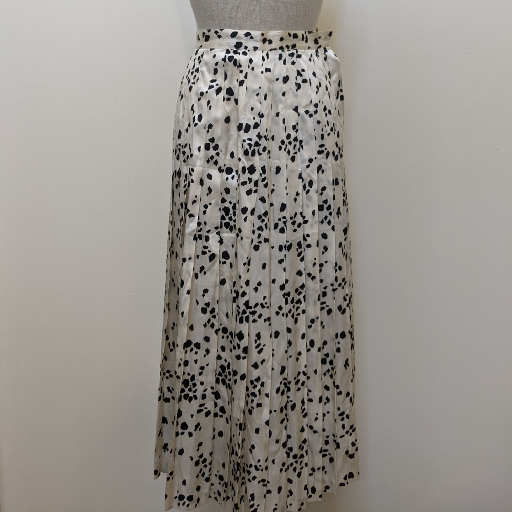 Eleanor P Brenner 100% Silk Skirt Maxi Milk Cow Print